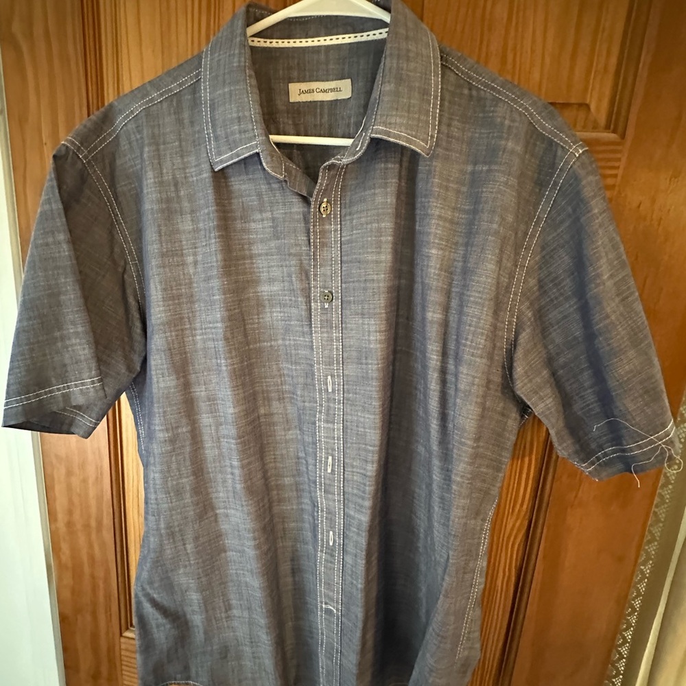 James Campbell Gray Casual Button Down Shirt